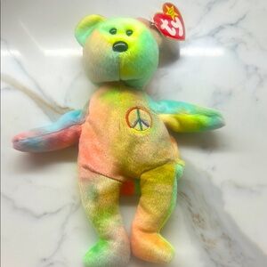 Ty Peace Bear Plush Toy - Vintage 1996